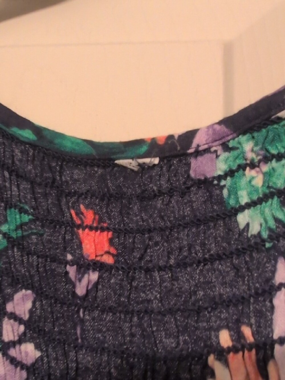croft & barrow Navy Floral Sleeveless Maxi Dress with Orange & Purple Blooms - Picture 5 of 5